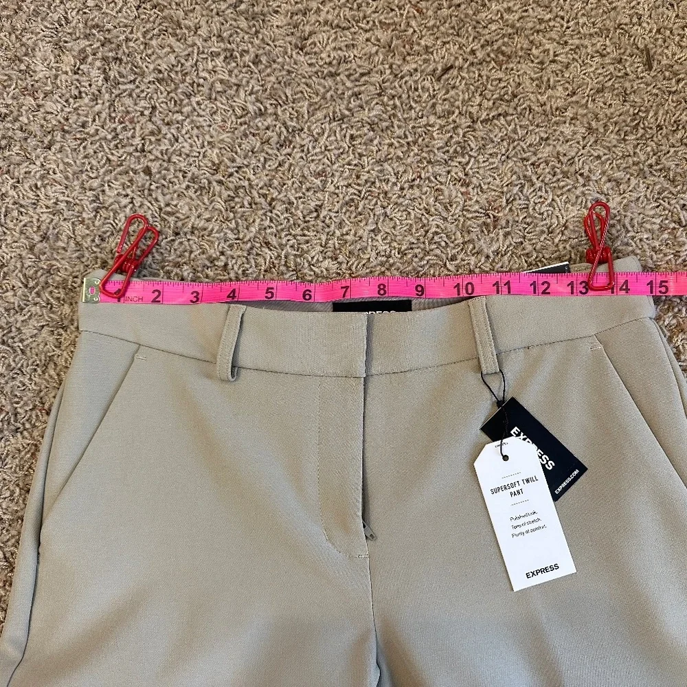NWT Express Beige/Taupe Mid Rise Boot Supersoft Twill Pant - 4R - Picture 11 of 16